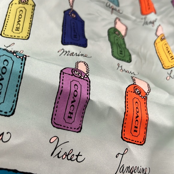 Super Rare Coach Hangtag Square Scarf - Picture 6 of 14